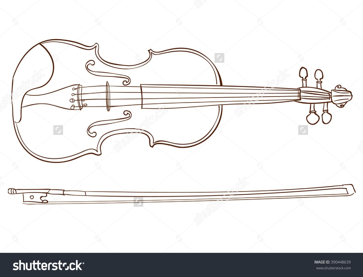 Рисунок скрипки и смычка