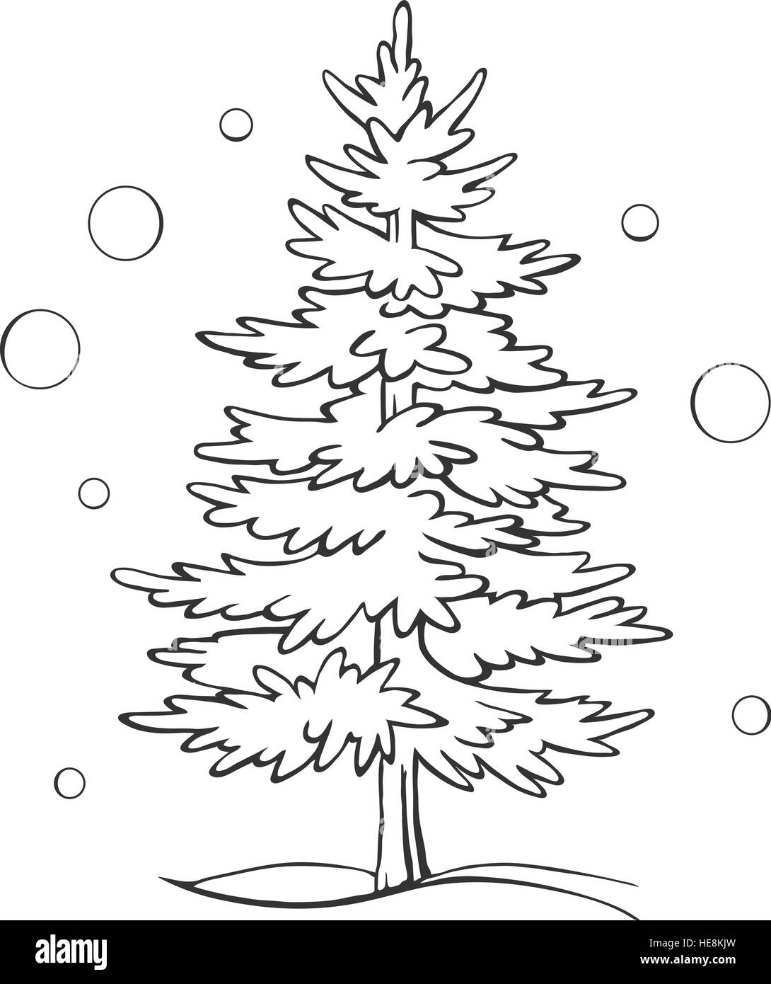 Контурное рисование елки