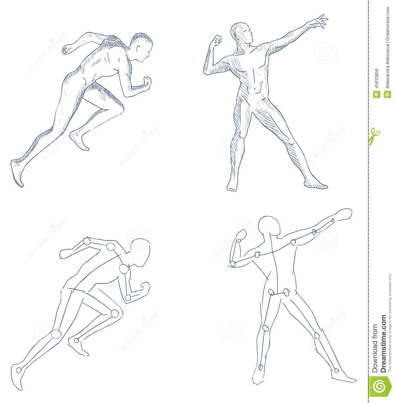 Схематичное изображение фигуры человека в движении