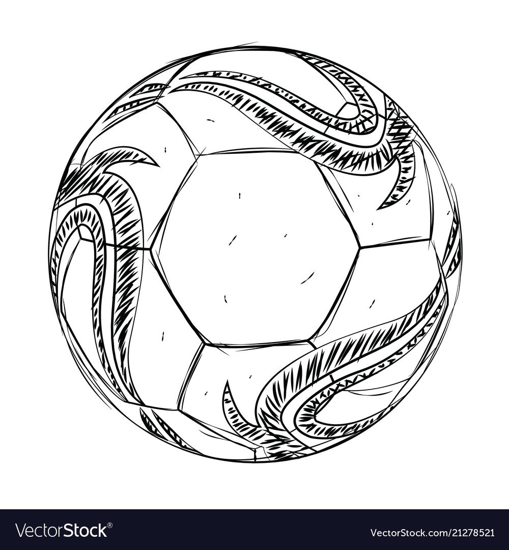 Футбольный мяч рисунок карандашом