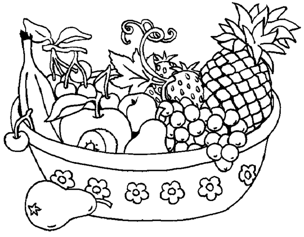 Ягоды в вазе для фруктов - раскраска №4042