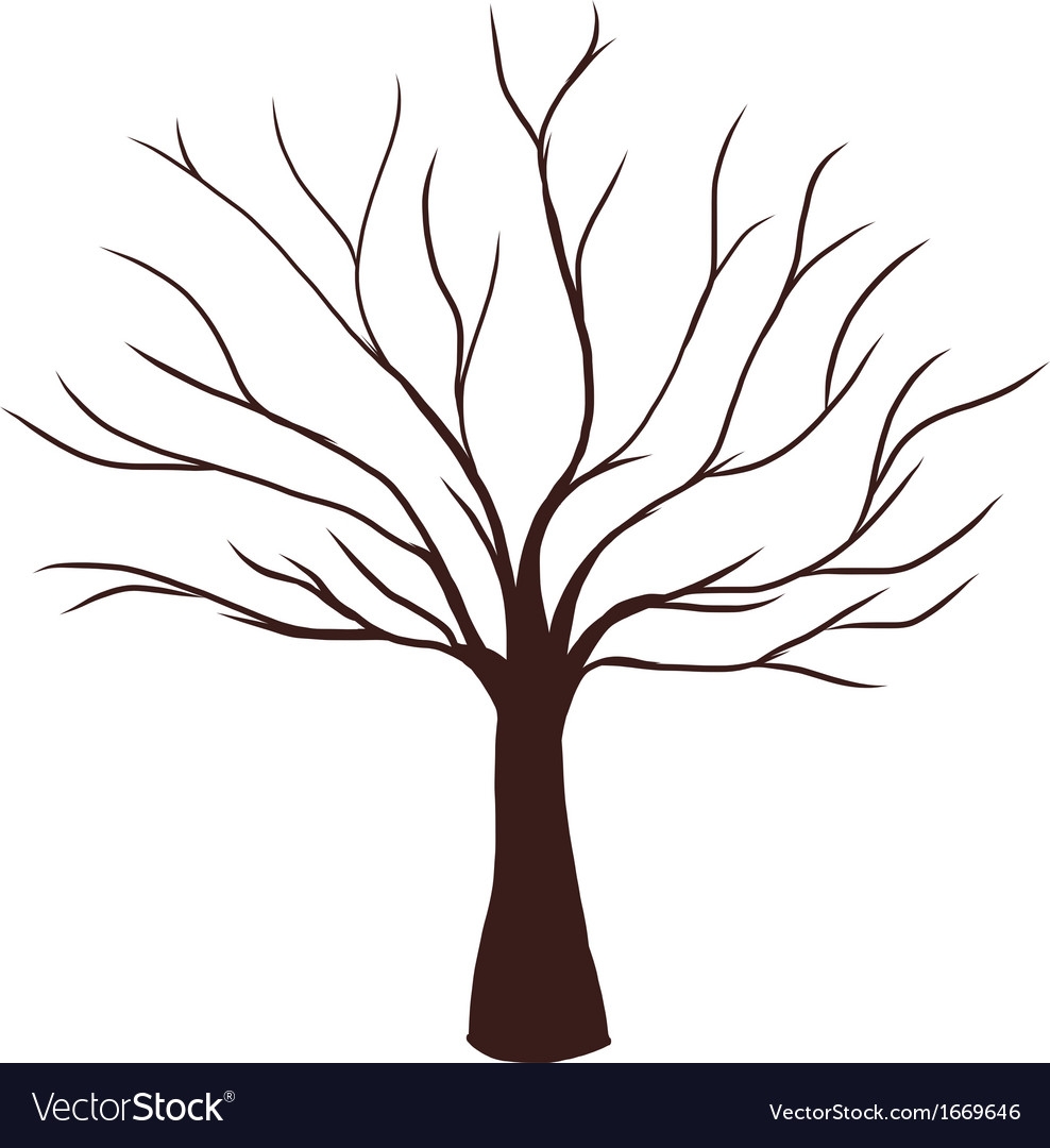 Силуэт дерева без листьев для вырезания