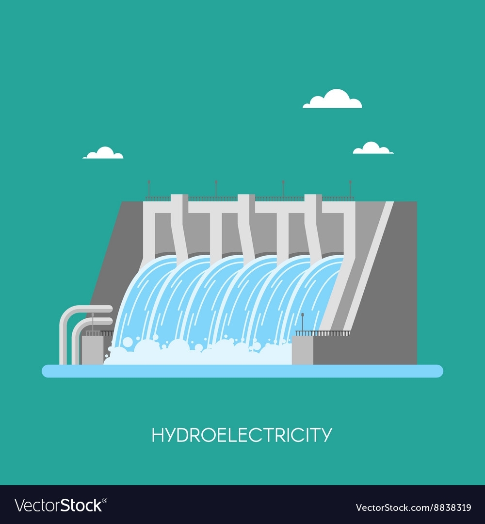 Схематичное изображение гидроэлектростанции