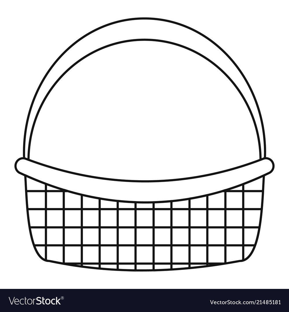 Корзина картинка для детей черно белая