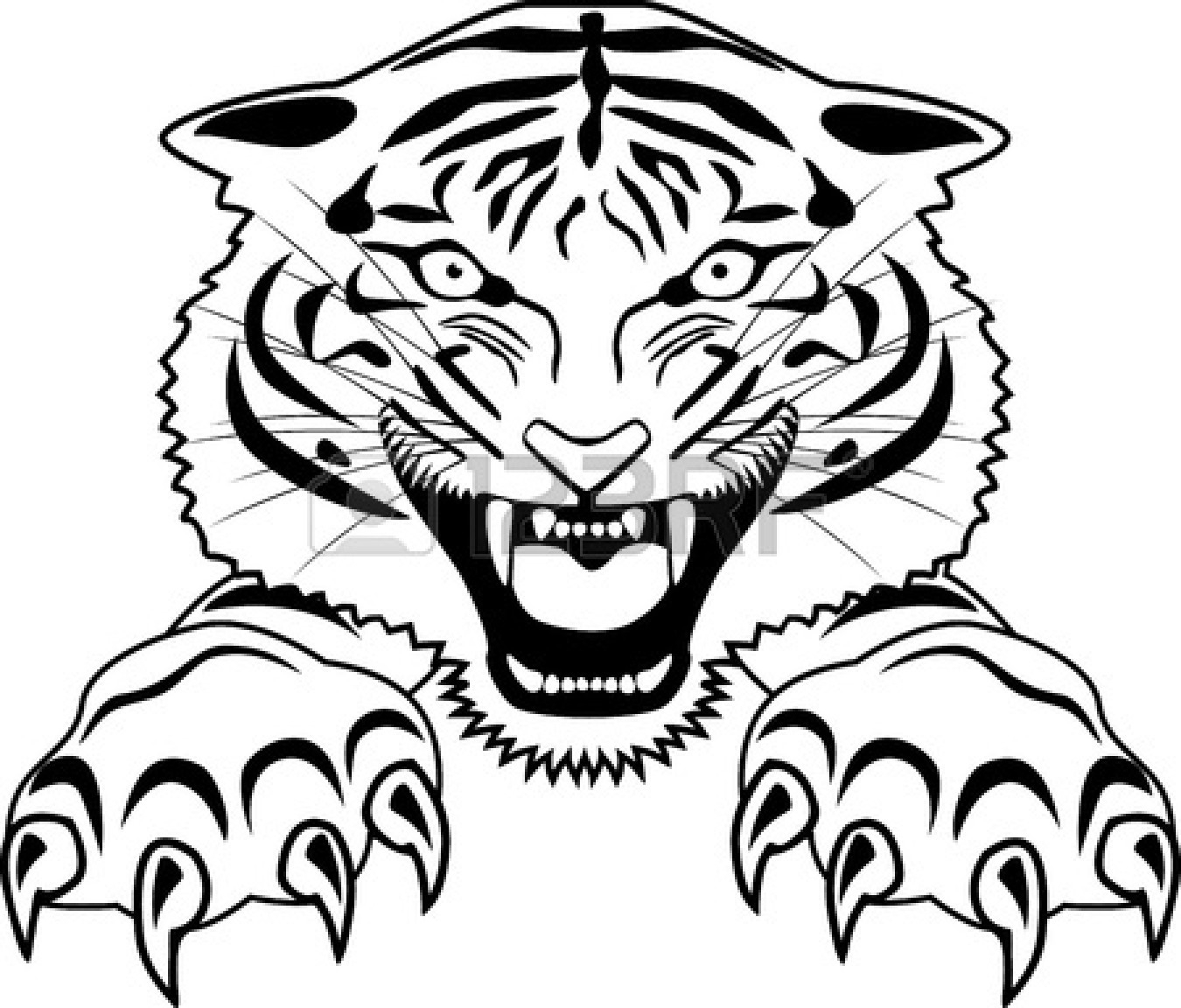 Трафарет для рисования тигр оскал