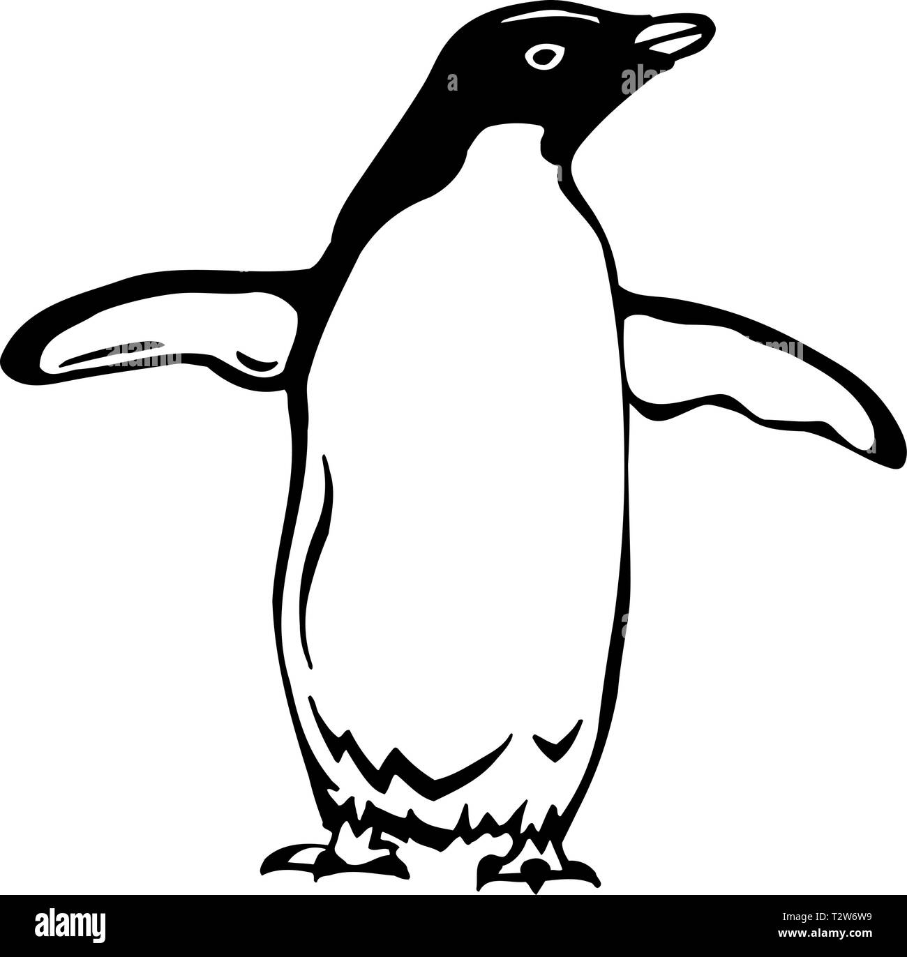 Силуэт животных маленького пингвина