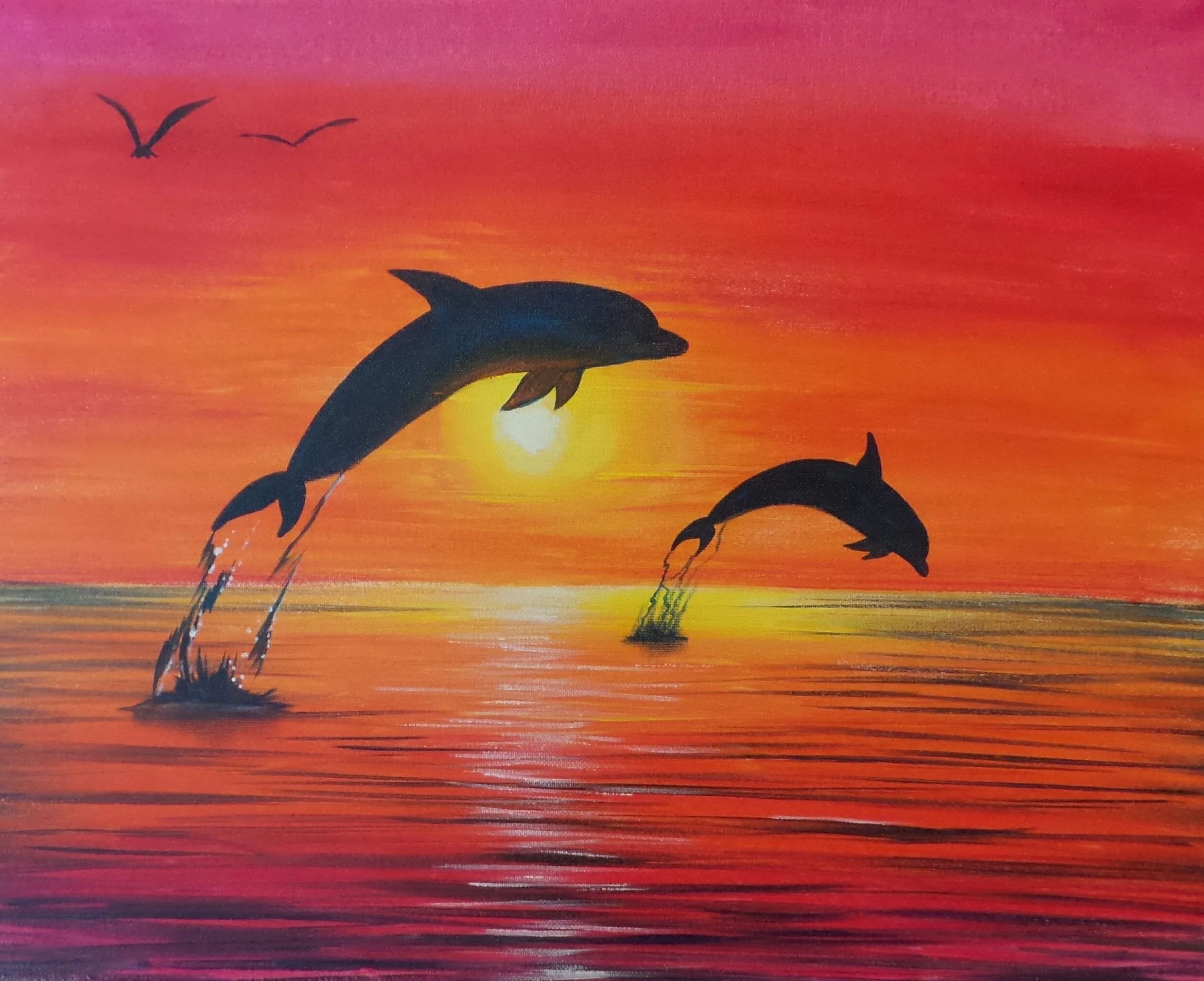 Дельфин живопись