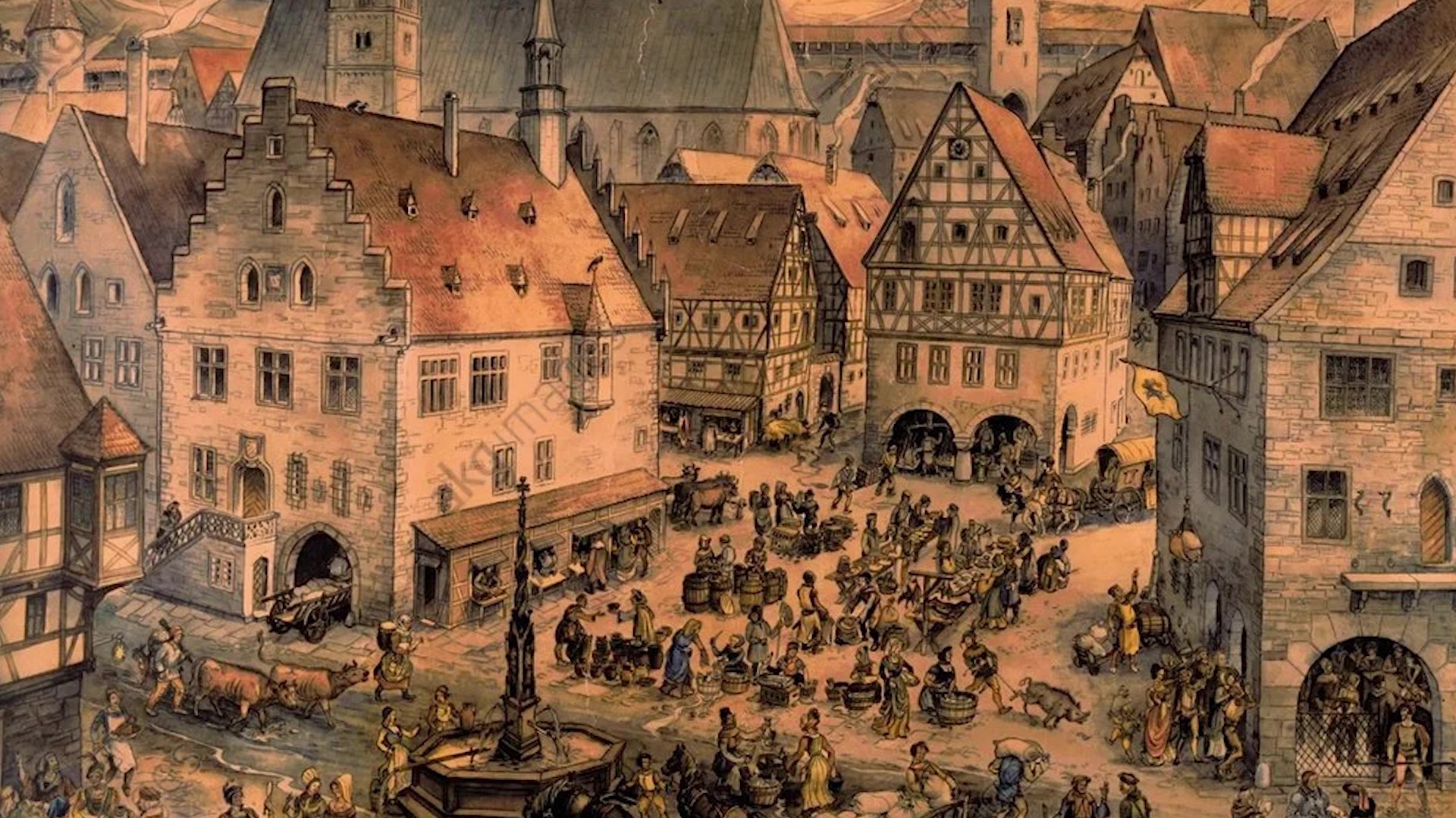 Рыночная площадь средневекового города