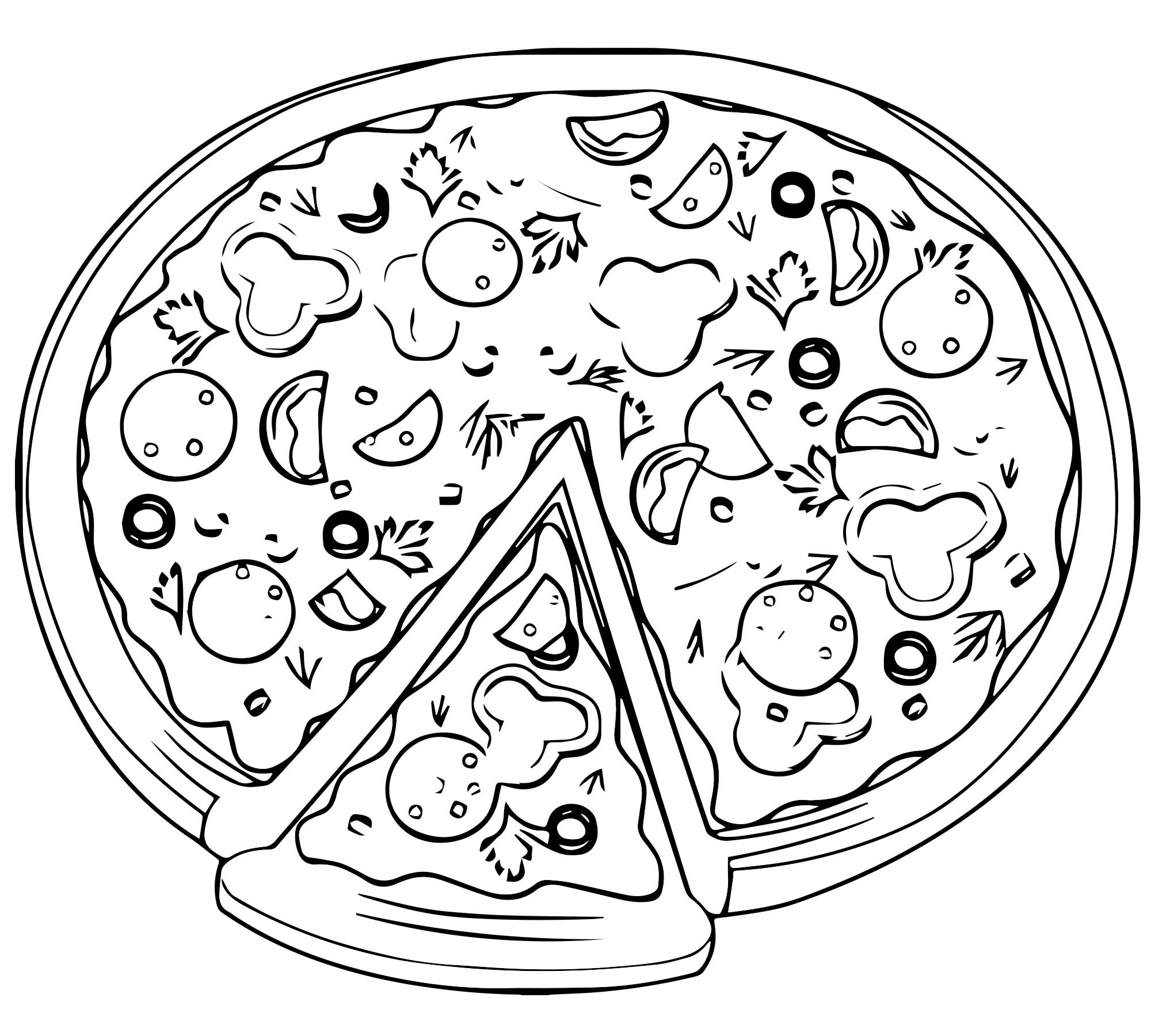 Рисунок пицца раскраска - 47 фото