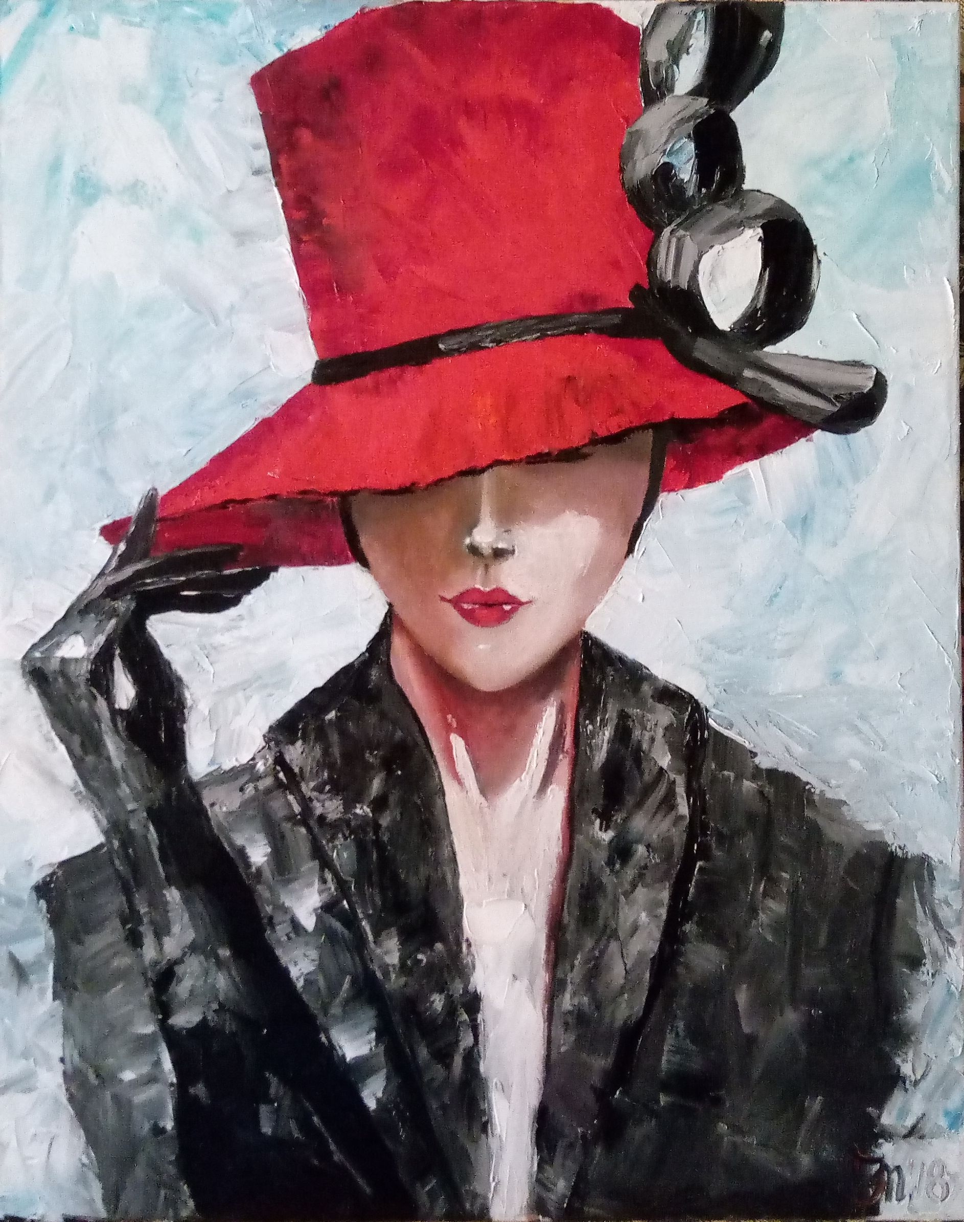 Вильям страонг дама в красной шляпе