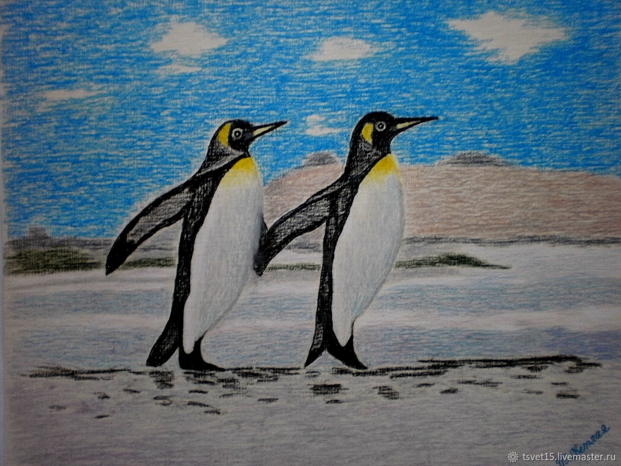 Пингвин пастелью