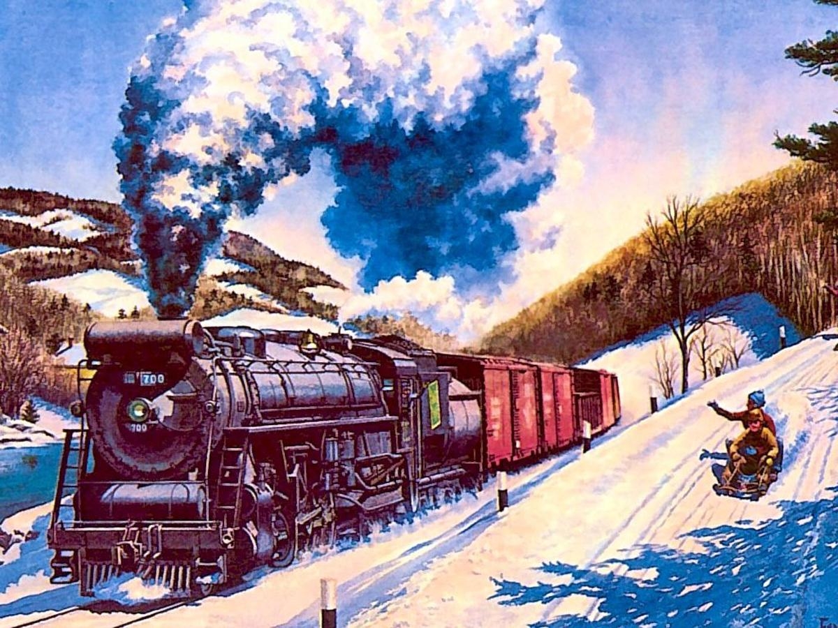 Паровоз платонов. Говард Фогг железная дорога. Fogg Howard паровозы художник. Земмеринг железная дорога живопись.