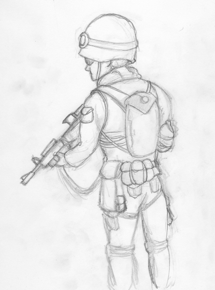 Рисунок солдата карандашом для срисовки - 73 фото