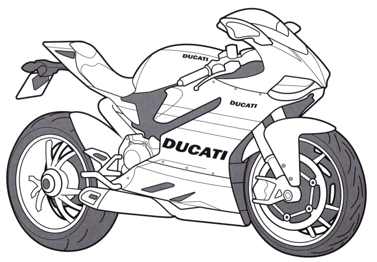Раскраска Спортивные мотоциклы В-1