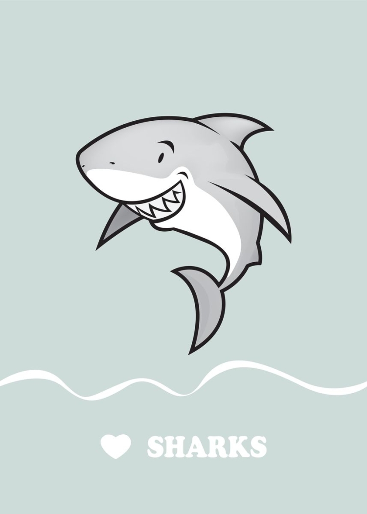 Минимализм рисунки лёгкие акула