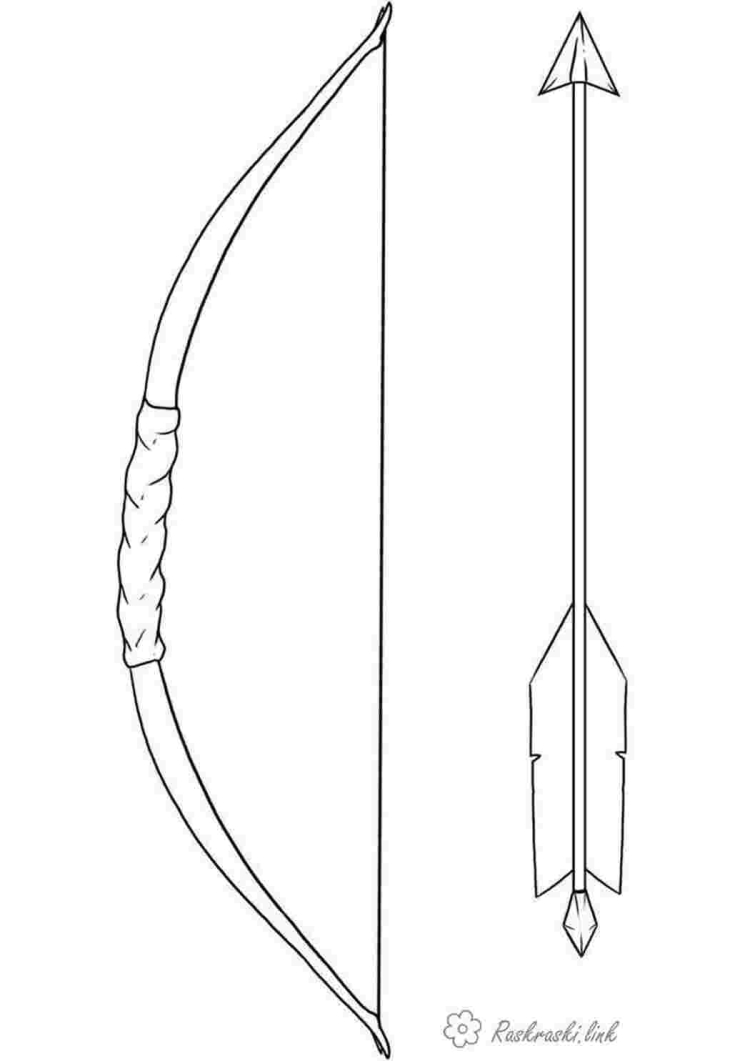 Лук и стрелы рисунок для детей