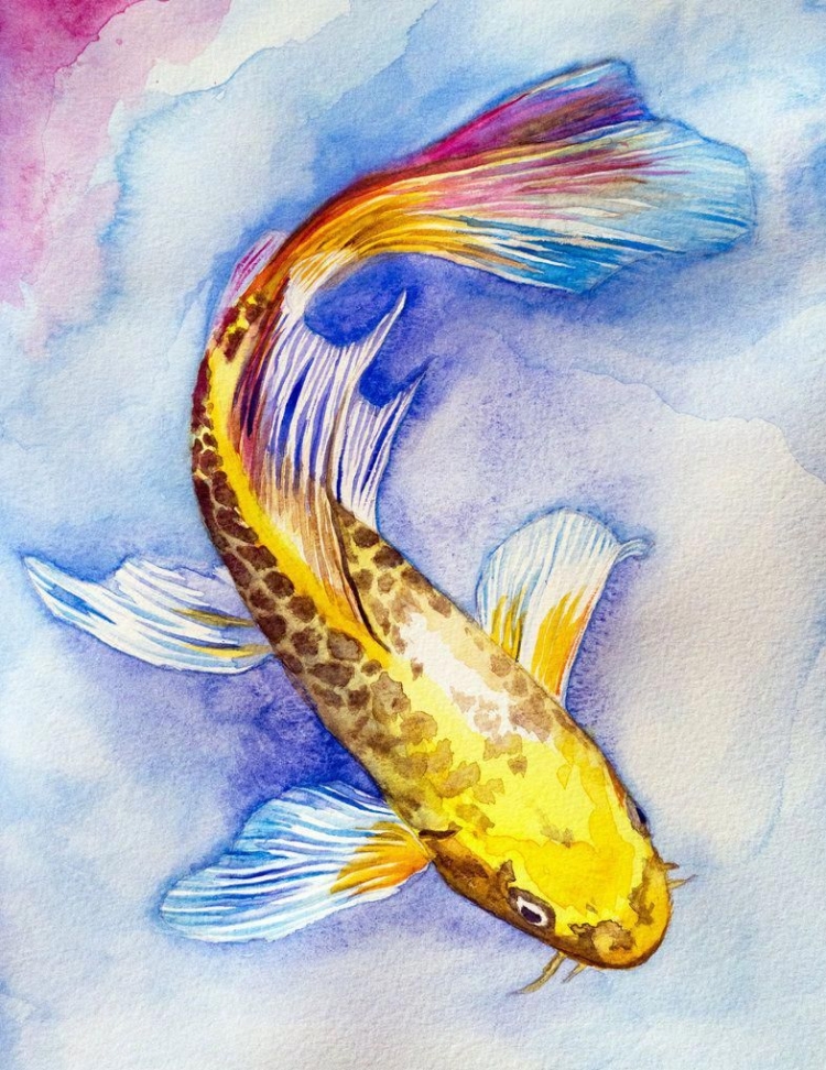 Рыбы нарисованные акварелью (Множество фото) - fitdiets.ru