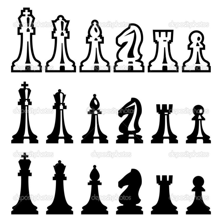 Трафарет шахматных фигур